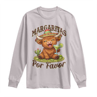 Funny Cinco De Mayo Highland Cow Long Sleeve Shirt Margaritas Por Favor
