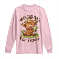 Funny Cinco De Mayo Highland Cow Long Sleeve Shirt Margaritas Por Favor