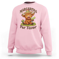 Funny Cinco De Mayo Highland Cow Sweatshirt Margaritas Por Favor