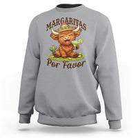 Funny Cinco De Mayo Highland Cow Sweatshirt Margaritas Por Favor