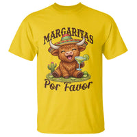 Funny Cinco De Mayo Highland Cow T Shirt Margaritas Por Favor