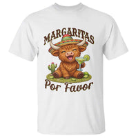 Funny Cinco De Mayo Highland Cow T Shirt Margaritas Por Favor