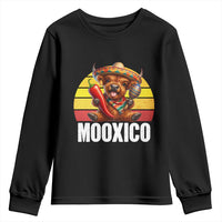 Funny Highland Cow MooXico Youth Sweatshirt Cinco De Mayo Fiesta Party