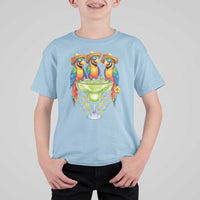 Cinco De Mayo Summer Party T Shirt For Kid Funny Parrots Drinking Margaritas
