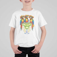 Cinco De Mayo Summer Party T Shirt For Kid Funny Parrots Drinking Margaritas