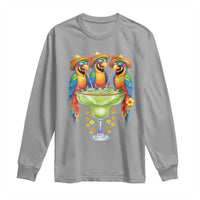 Cinco De Mayo Summer Party Long Sleeve Shirt Funny Parrots Drinking Margaritas