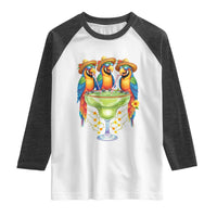 Cinco De Mayo Summer Party Raglan Shirt Funny Parrots Drinking Margaritas