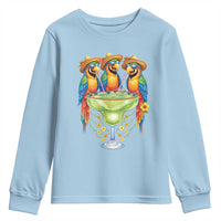 Cinco De Mayo Summer Party Youth Sweatshirt Funny Parrots Drinking Margaritas
