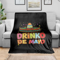 Funny Cinco De Mayo Day Drinking Fiesta Party Throw Blanket Drinko De Mayo