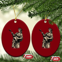 4th Of July Rock N Roll Ceramic Ornament Funny Statue Of Liberty Playing Guitar