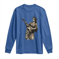 4th Of July Rock N Roll Long Sleeve Shirt Funny Statue Of Liberty Playing Guitar