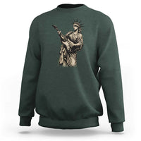 4th Of July Rock N Roll Sweatshirt Funny Statue Of Liberty Playing Guitar