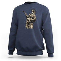 4th Of July Rock N Roll Sweatshirt Funny Statue Of Liberty Playing Guitar