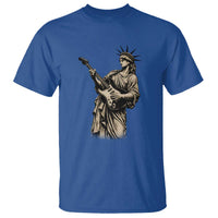 4th Of July Rock N Roll T Shirt Funny Statue Of Liberty Playing Guitar