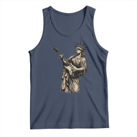 4th Of July Rock N Roll Tank Top Funny Statue Of Liberty Playing Guitar