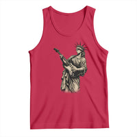 4th Of July Rock N Roll Tank Top Funny Statue Of Liberty Playing Guitar