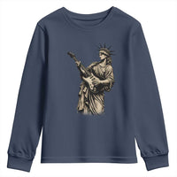 4th Of July Rock N Roll Youth Sweatshirt Funny Statue Of Liberty Playing Guitar