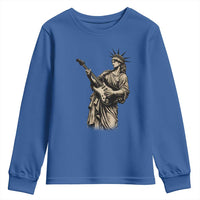 4th Of July Rock N Roll Youth Sweatshirt Funny Statue Of Liberty Playing Guitar