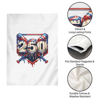 Patriotic Baseball Drip Garden Flag USA 250th Anniversary Gift