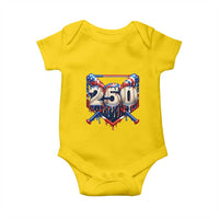 Patriotic Baseball Drip Baby Onesie USA 250th Anniversary Gift