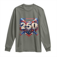 Patriotic Baseball Drip Long Sleeve Shirt USA 250th Anniversary Gift