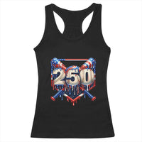 Patriotic Baseball Drip Racerback Tank Top USA 250th Anniversary Gift