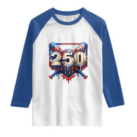 Patriotic Baseball Drip Raglan Shirt USA 250th Anniversary Gift