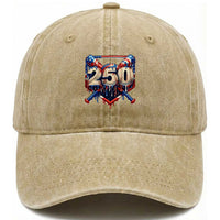 Patriotic Baseball Drip Washed Cotton Baseball Cap USA 250th Anniversary Gift