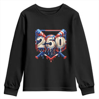 Patriotic Baseball Drip Youth Sweatshirt USA 250th Anniversary Gift