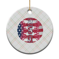USA 250th Anniversary Baseball Ceramic Ornament Patriotic Athlete Gift