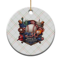 USA 250 Years Of Freedom Baseball Graphic Ceramic Ornament