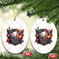 USA 250 Years Of Freedom Baseball Graphic Ceramic Ornament
