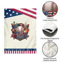 USA 250 Years Of Freedom Baseball Graphic Patriotic Garden Flag