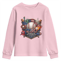 USA 250 Years Of Freedom Baseball Graphic Youth Sweatshirt