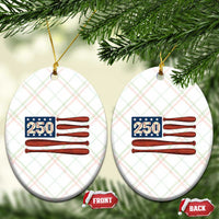 USA Flag Baseball Ceramic Ornament America 250th Anniversary Gift