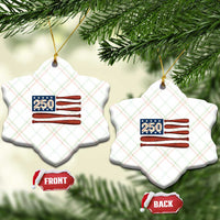 USA Flag Baseball Ceramic Ornament America 250th Anniversary Gift