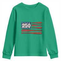 USA Flag Baseball Youth Sweatshirt America 250th Anniversary Gift