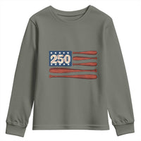 USA Flag Baseball Youth Sweatshirt America 250th Anniversary Gift