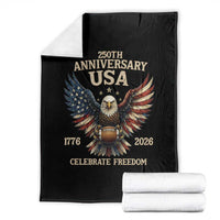 Patriotic Bald Eagle Football Throw Blanket America 250th Anniversary Gift