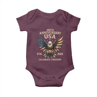 Patriotic Bald Eagle Football Baby Onesie America 250th Anniversary Gift