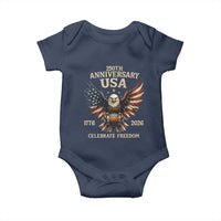 Patriotic Bald Eagle Football Baby Onesie America 250th Anniversary Gift
