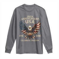 Patriotic Bald Eagle Football Long Sleeve Shirt America 250th Anniversary Gift