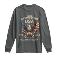 Patriotic Bald Eagle Football Long Sleeve Shirt America 250th Anniversary Gift