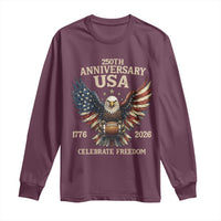 Patriotic Bald Eagle Football Long Sleeve Shirt America 250th Anniversary Gift