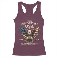 Patriotic Bald Eagle Football Racerback Tank Top America 250th Anniversary Gift