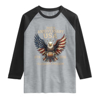 Patriotic Bald Eagle Football Raglan Shirt America 250th Anniversary Gift