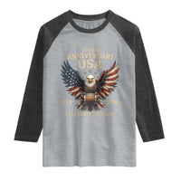 Patriotic Bald Eagle Football Raglan Shirt America 250th Anniversary Gift