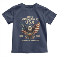 Patriotic Bald Eagle Football Toddler T Shirt America 250th Anniversary Gift