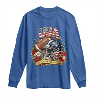 Patriotic Floral Baseball Long Sleeve Shirt USA 250th Anniversary Gift