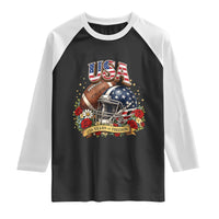 Patriotic Floral Baseball Raglan Shirt USA 250th Anniversary Gift
